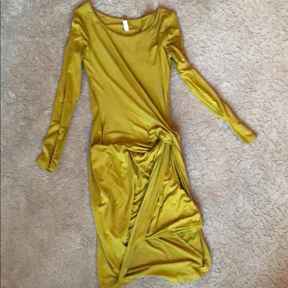 Chartreuse knit knit dress